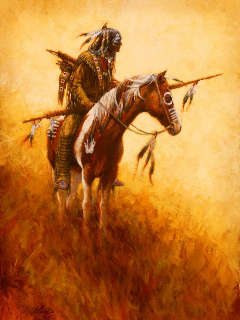Ceramic Tile Mural Kitchen Backsplash – Warriors Watch – Native American Indian