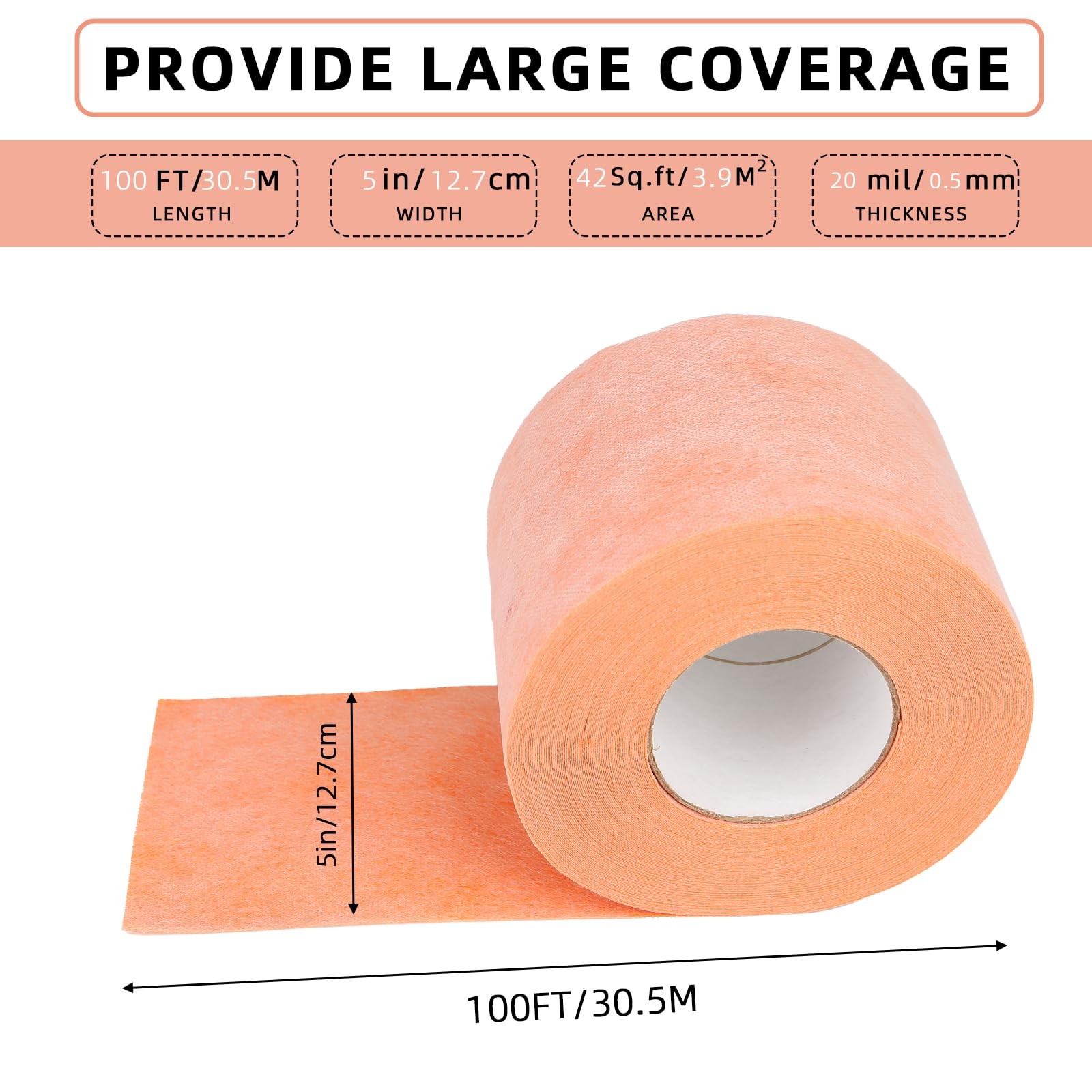 Professional Waterproof Membrane for Shower,5In x 100Ft(42 Sq Ft), Superior W…