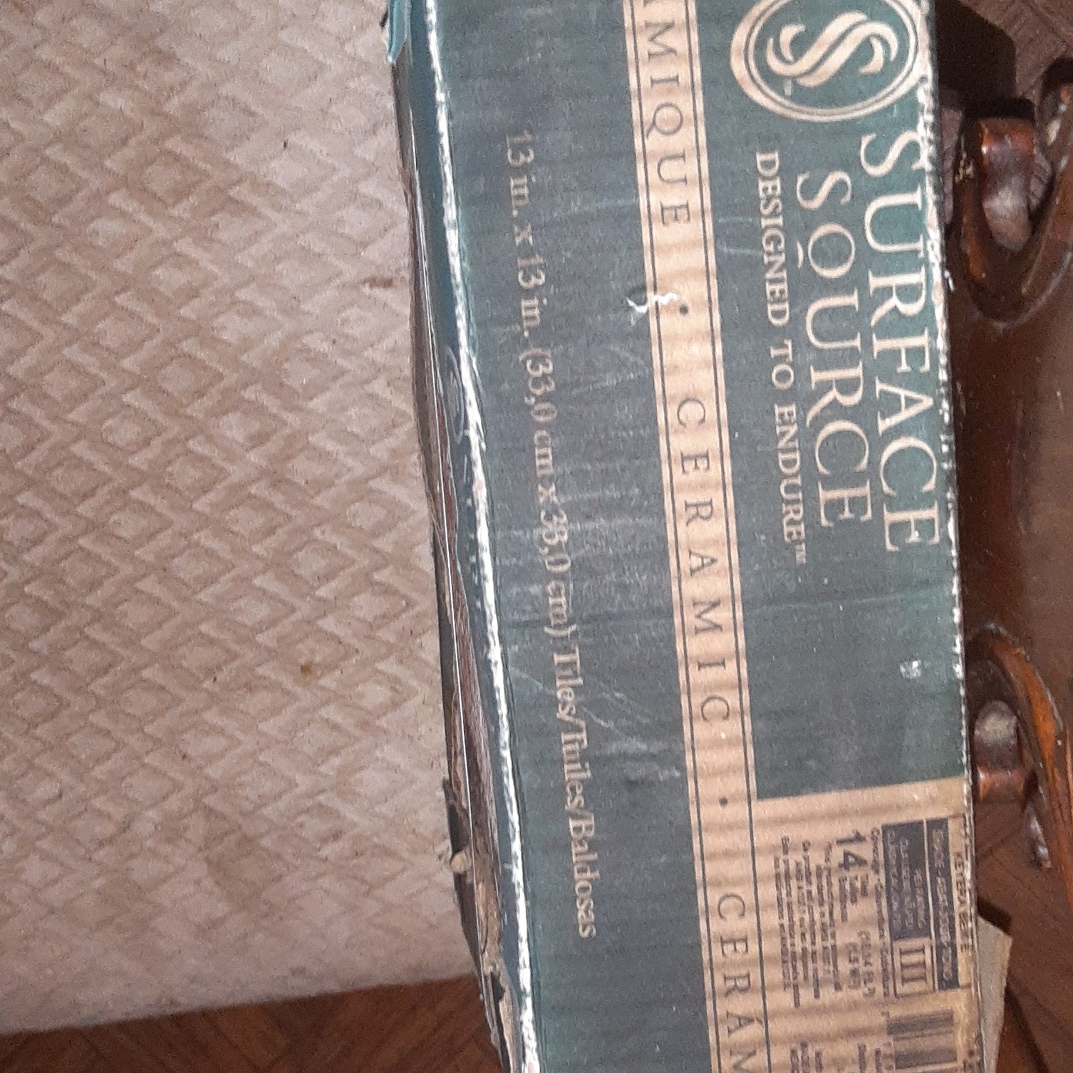 Surface Source Antique Style Brown 13×13 Glazed Glossy Tile, Case 14 sq ft