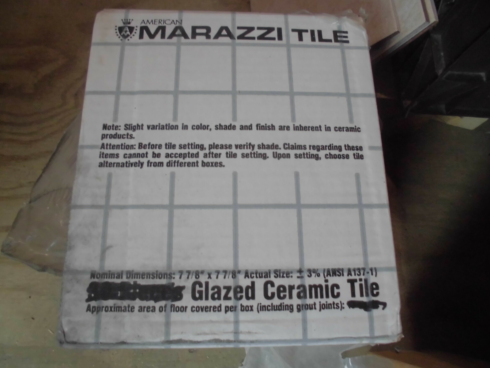 1 pc. *Off-White – Beige* 8″ Ceramic / Porcelain Floor Tile; Stucco Textured NEW