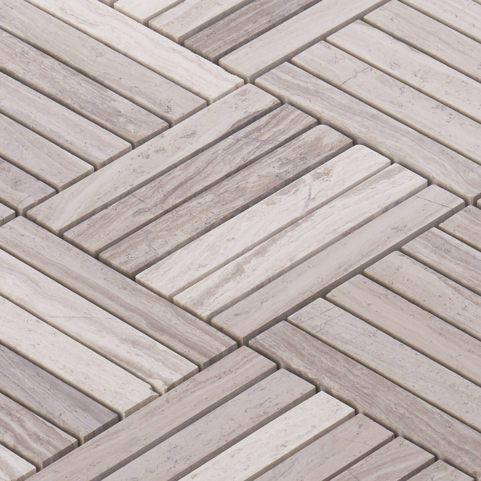 Taupe Gray White Oak Marble Stone Parquet Mosaic Tile Kitchen Wall Backsplash