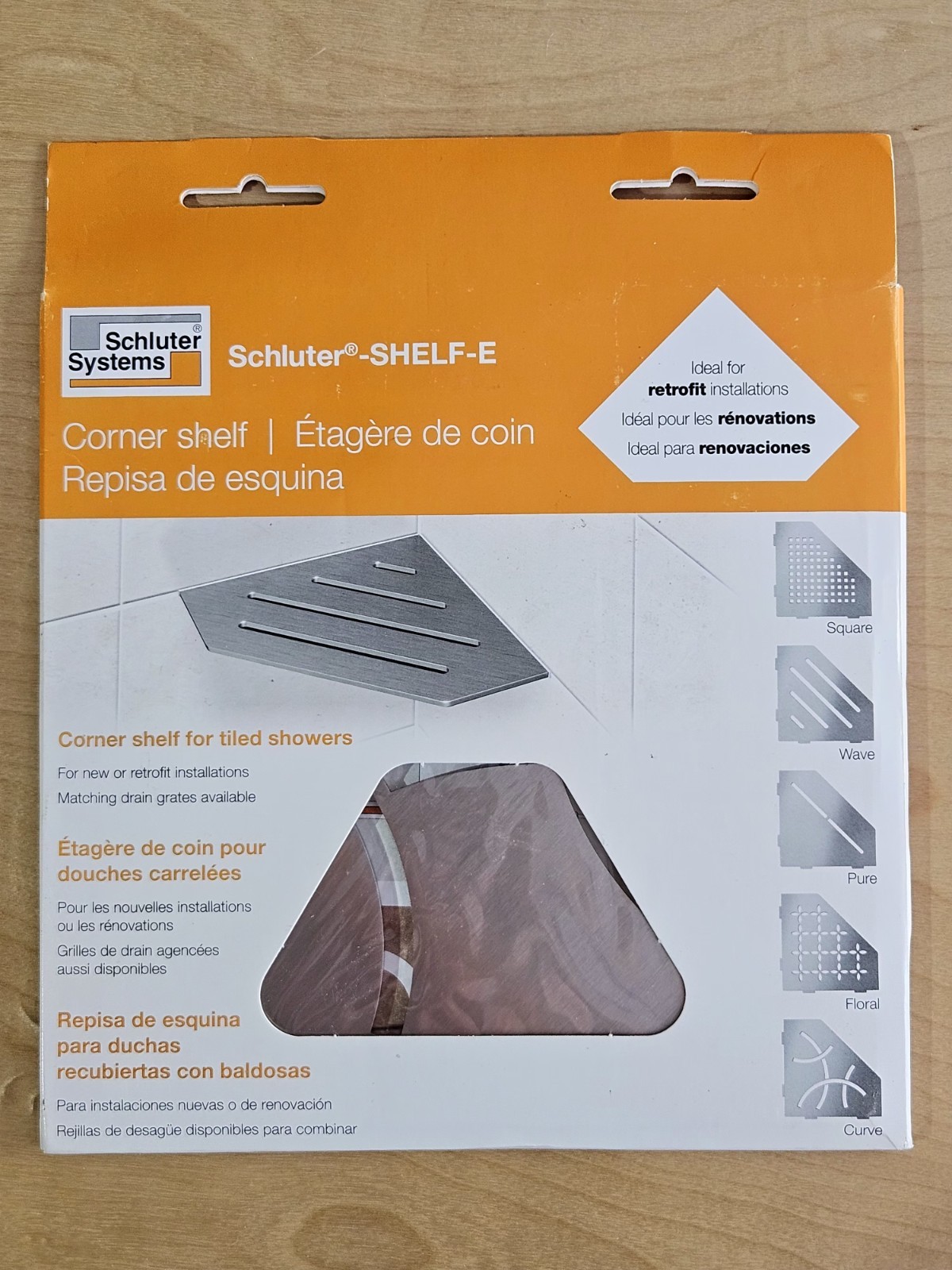 Schluter Systems Corner Shelf for Tiled Walls Curve Design SES2D6EB NEW