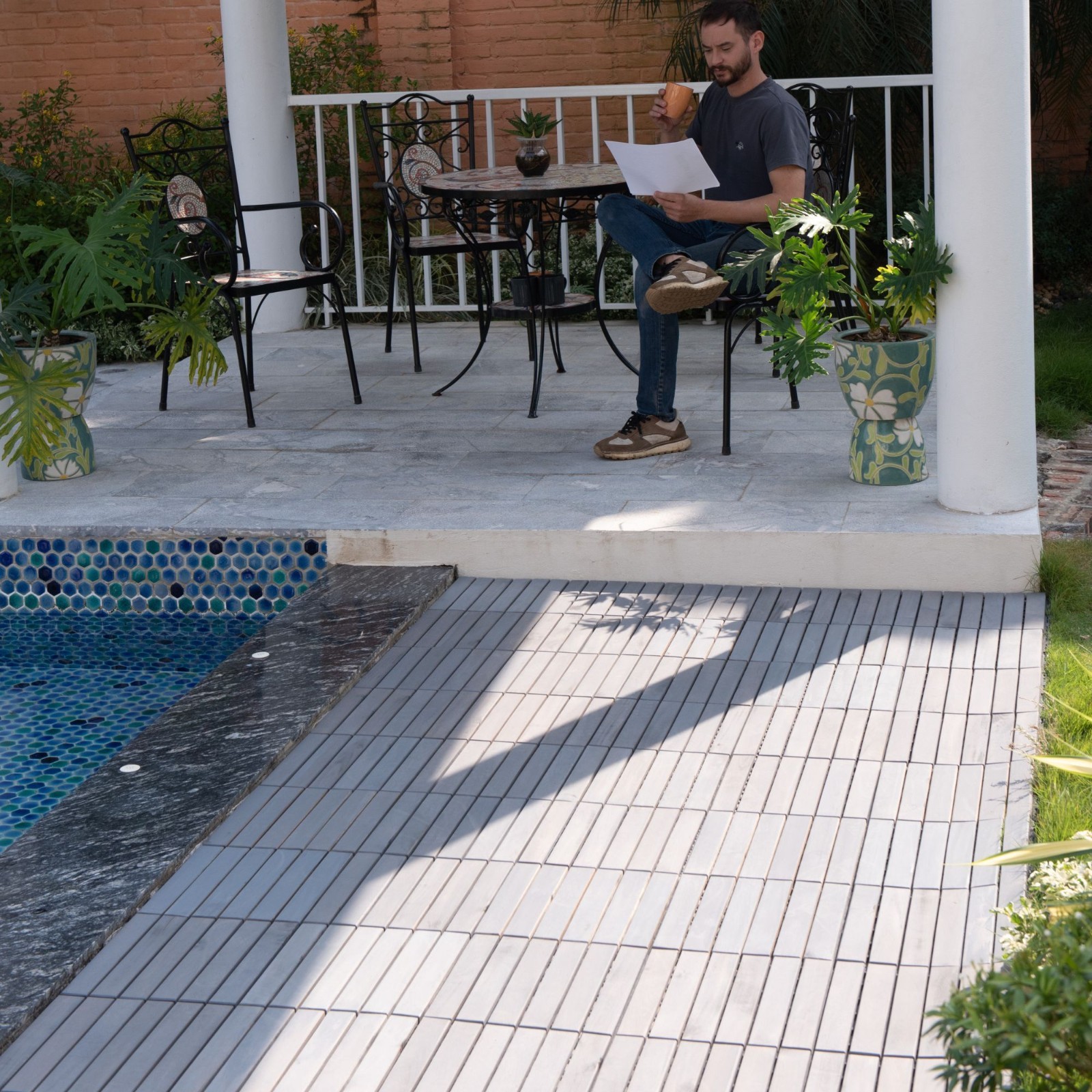 30 PCS Interlocking Deck Tiles Striped Pattern .12″ x 12″