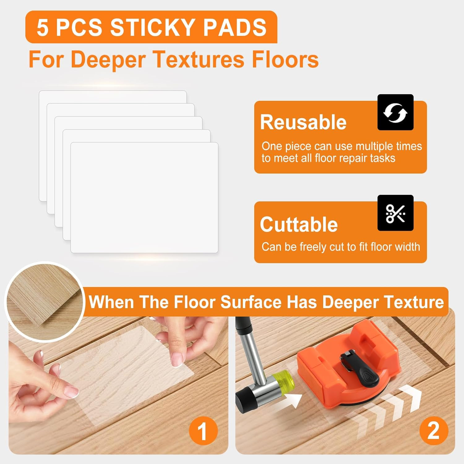 Heavy Duty Floor Gap Fixer Tool with Rubber Mallet, Laminate Flooring Tools with