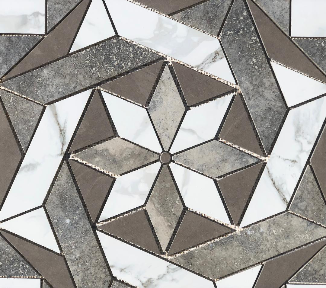 36″ x 36″ Tile Medallion Mosaic – Home Depot Marble look tile series (POLISHED)