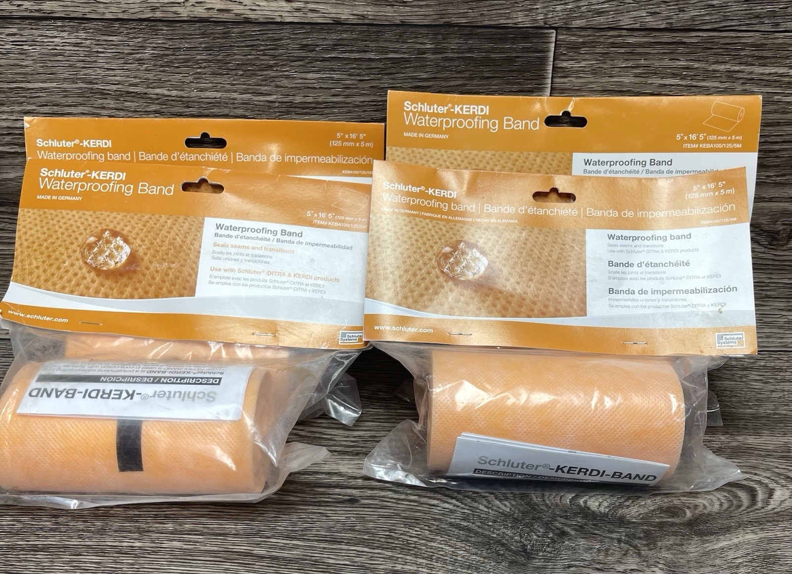 SCHLUTER KERDI Waterproofing Band Germany 5”x16’5” Lot Of 4