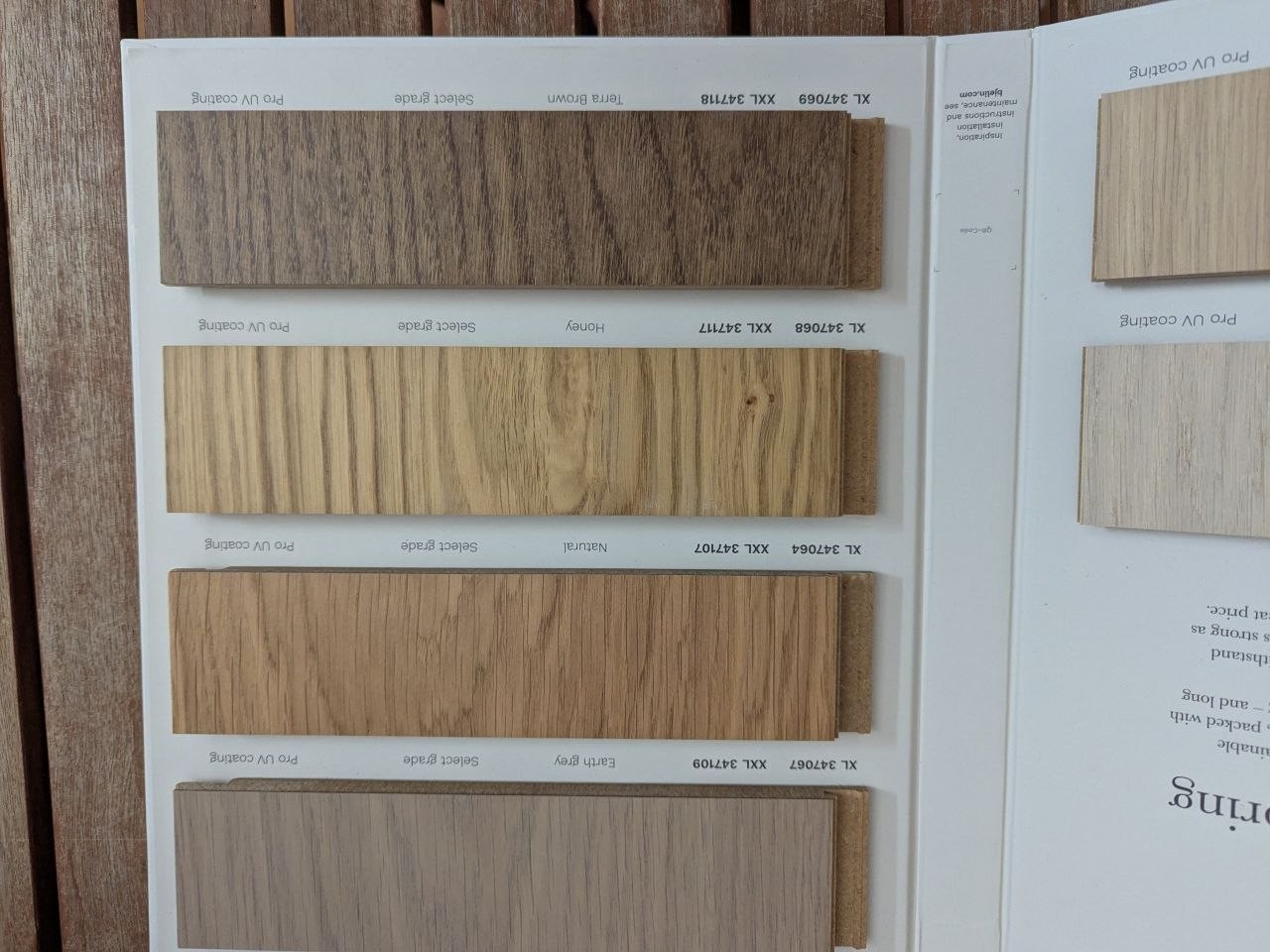 Bjelin Hardened Wood Floor Oak Select Sample Book Woodura 5G Valinge – PA5