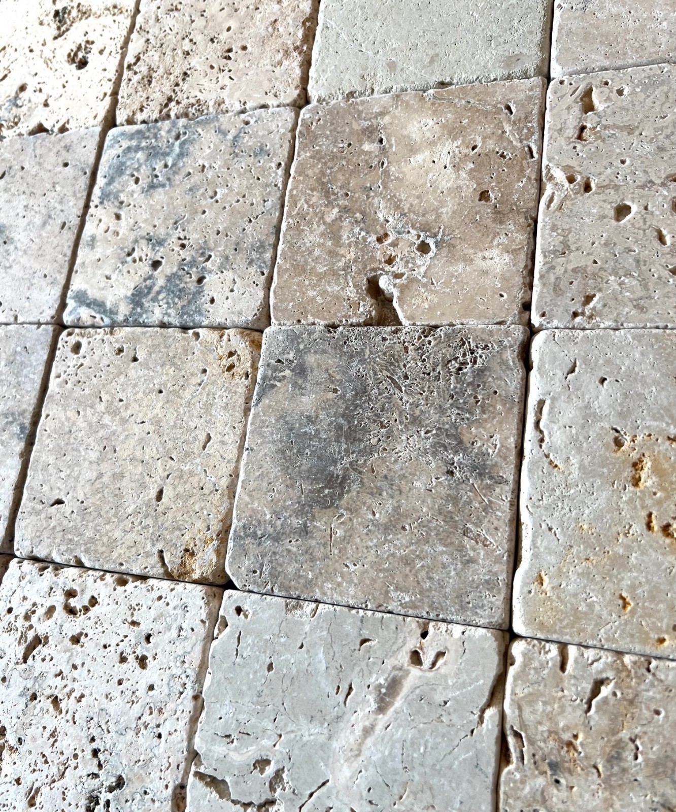Antico Rustic Mix 4×4 Tumbled Aged Travertine Tile Floor Wall (Sold per SF) Bath