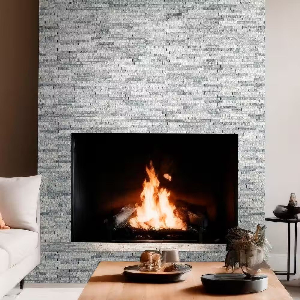 Alaska Gray Split Face 12 In. X 12 In. Splitface Marble Wall Tile (1 Sq. Ft. / E