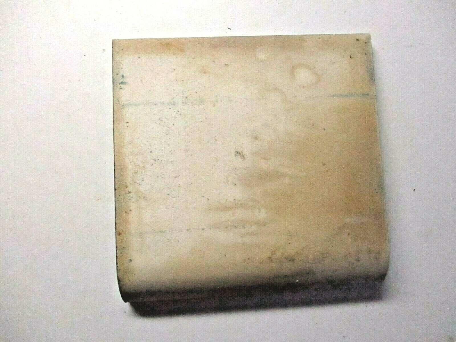 1 Cove Base Tile Wheeling USA 4-3/8″ Sq. Ceramic Wall Dark Teal Green Gloss Vtg