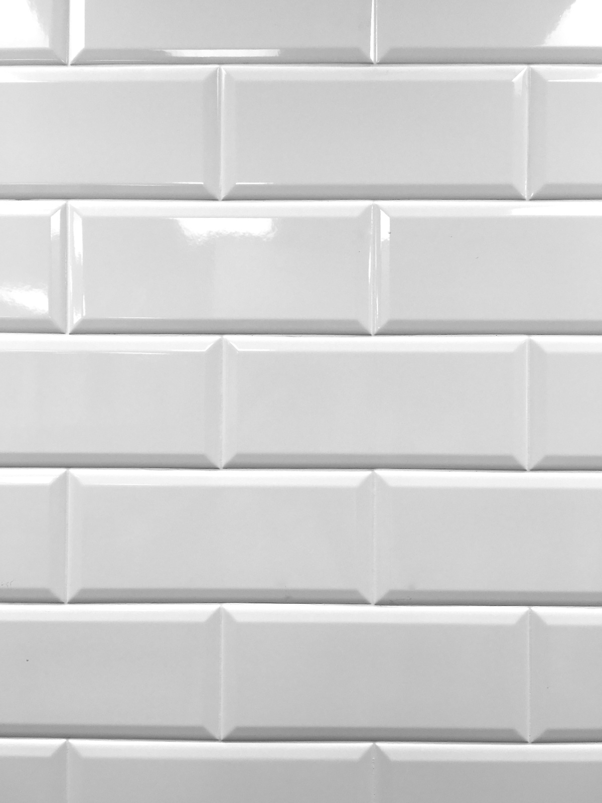 White 4×10 Beveled Shiny Ceramic Subway Tile Backsplash Wall Kitchen(PACK OF 18)