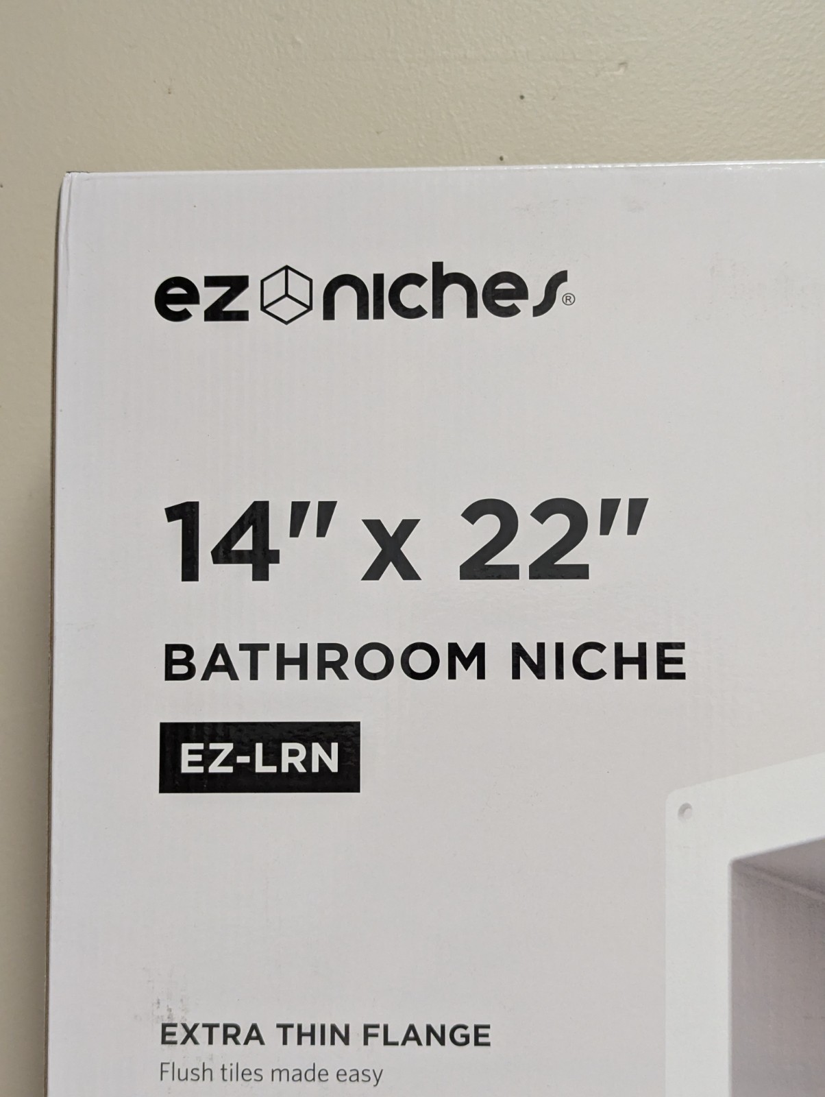 EZ-Niches EZLRN 14in X 22in Rectangular Tile Bathroom Niche Textured Grey