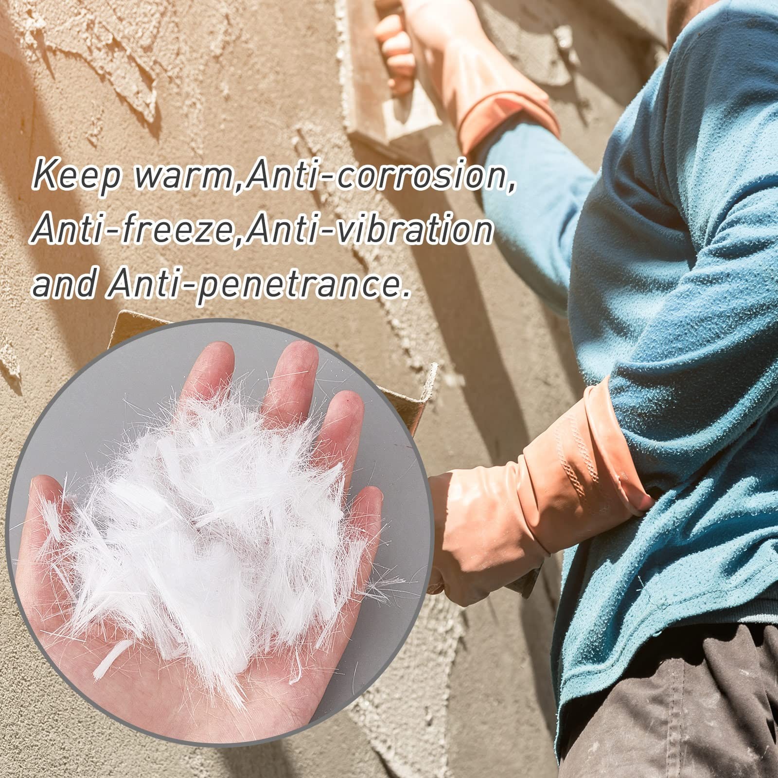 Fabbay 4 Pack 8.8 LB Fiberglass for Concrete Cement Fiber Additive,