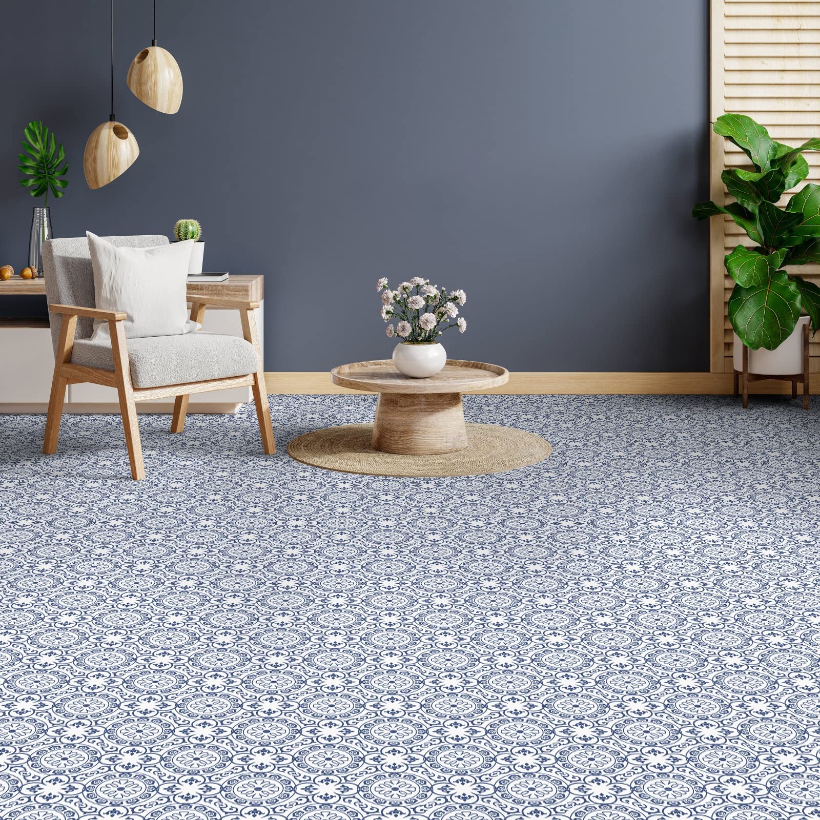 Peel-Stick Floor Tiles 8×8 Inches Self-Adhesive DIY Vinyl Flooring