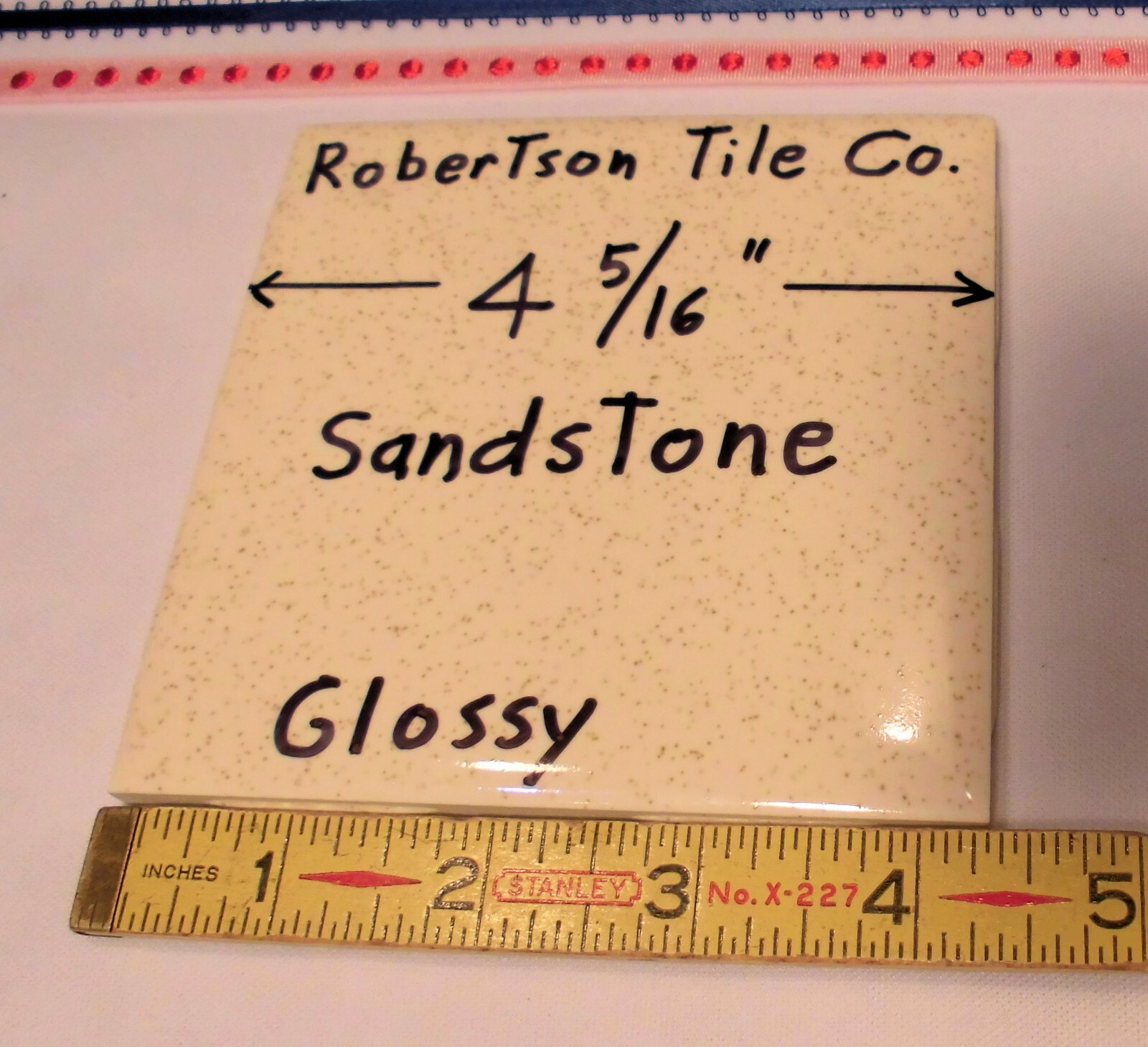 1 pc. Ceramic Tile: Buckwheat – Sandstone: Beige & Gold Specks, Robertson 4-5/16