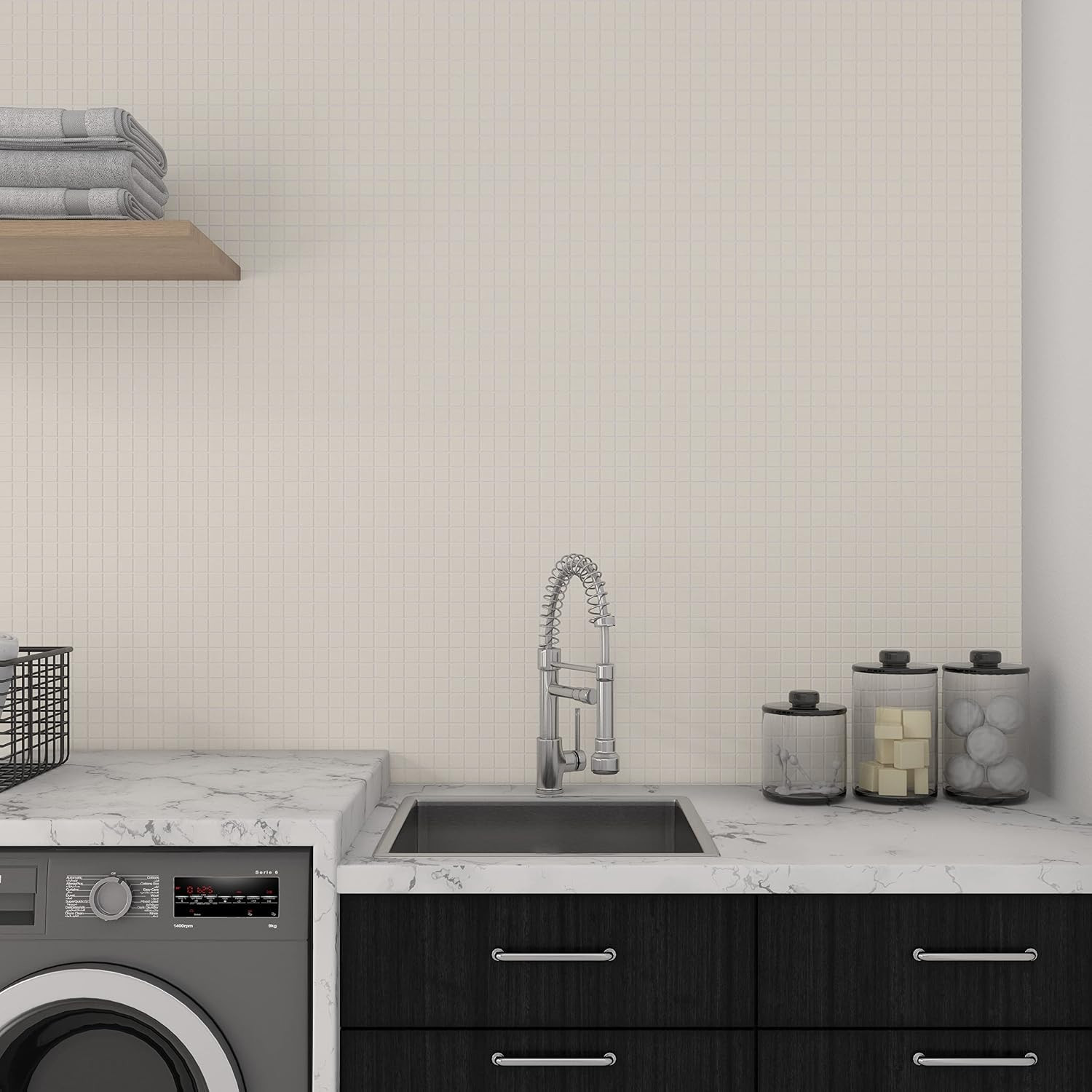 Matte Arctic White Porcelain Mosaic Tiles for Floors & Walls – 12 PC Carton
