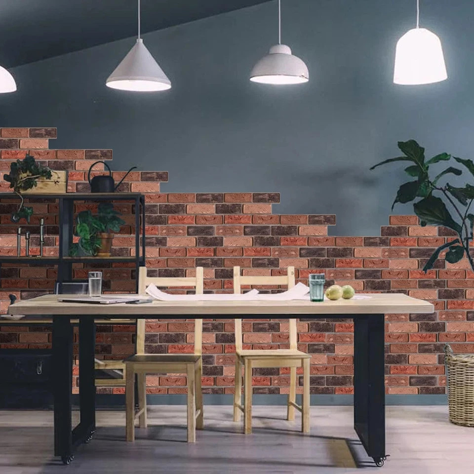 10 Pack 11.8″x11.8″ 3D Brick Wall Panels Peel and Stick Foam Adhesive Wallpaper