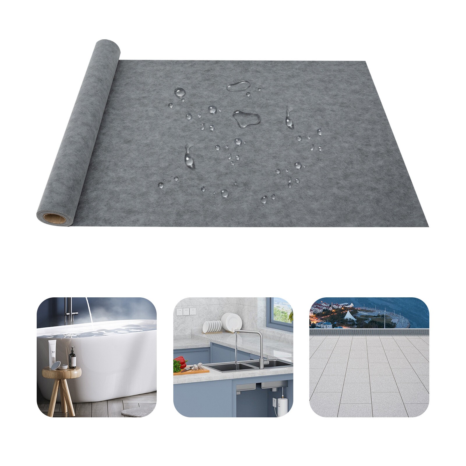 Waterproof Roll PE Fabric Saunas Shower Waterproof Roll 1m*20m for Wall Floor