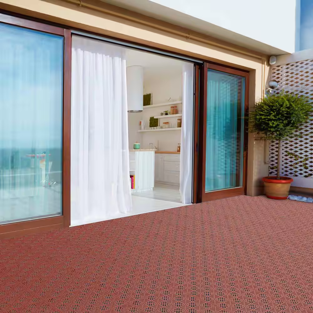 Terracotta 11.5 In. X 11.5 In. X 0.5 In. Polypropylene Flooring Tiles (12-Per Ca