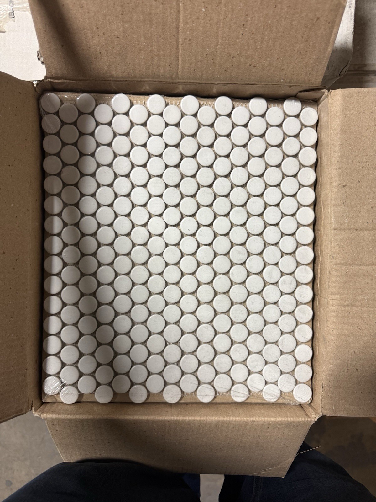 19mm Penny Round Mosaic Tile Sheets White 10 Pack 11.49 x 12.32 in
