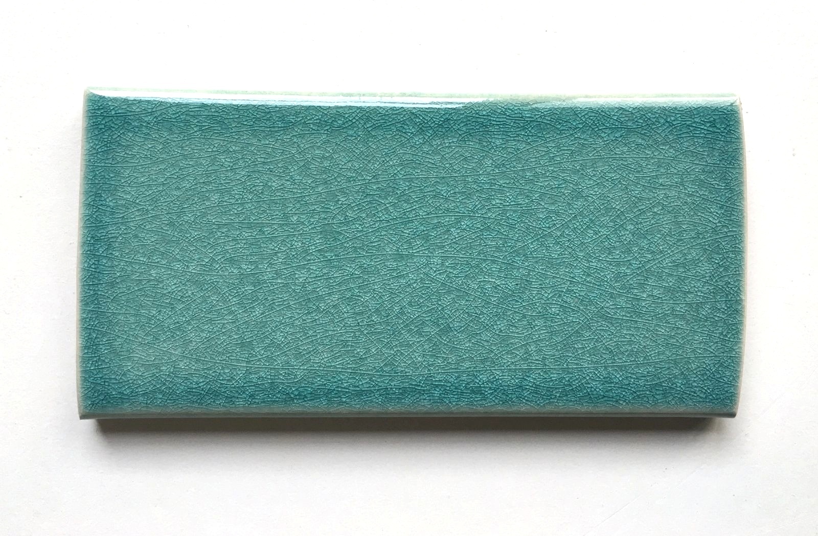 3×6 Turquoise Handmade Glossy Finish Crackled Ceramic Tile Backsplash (1 SF)