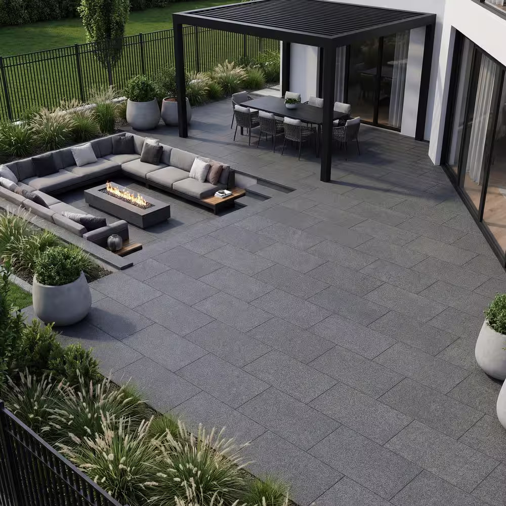 Gray Mist Granite Paver 16 In. X 24 In. X 1.18 In. Rectangular Gray Stone Flamed