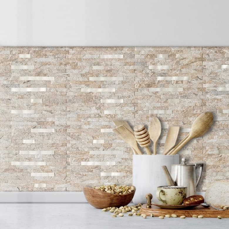 10-Sheet Peel and Stick Backsplash Wall Tile, PVC Kitchen Backsplash Peel and…