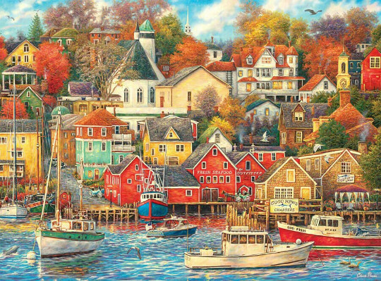 Fishing boat harbor cove lighthouse nautical ceramic tile mural backsplash