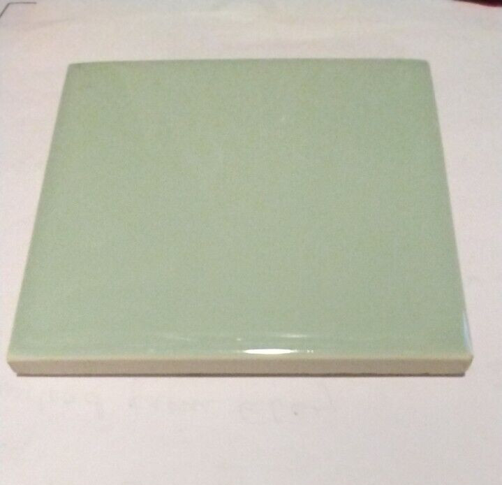 1 Tile Mosaic USA 4-3/8″ Sq. Gloss Tea Pale Green Ceramic Wall 1950 Vintage MCM