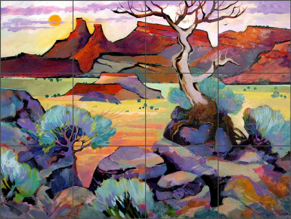 Southwest Tile Backsplash Warren Cullar Ranch Art Ceramic Mural WC162