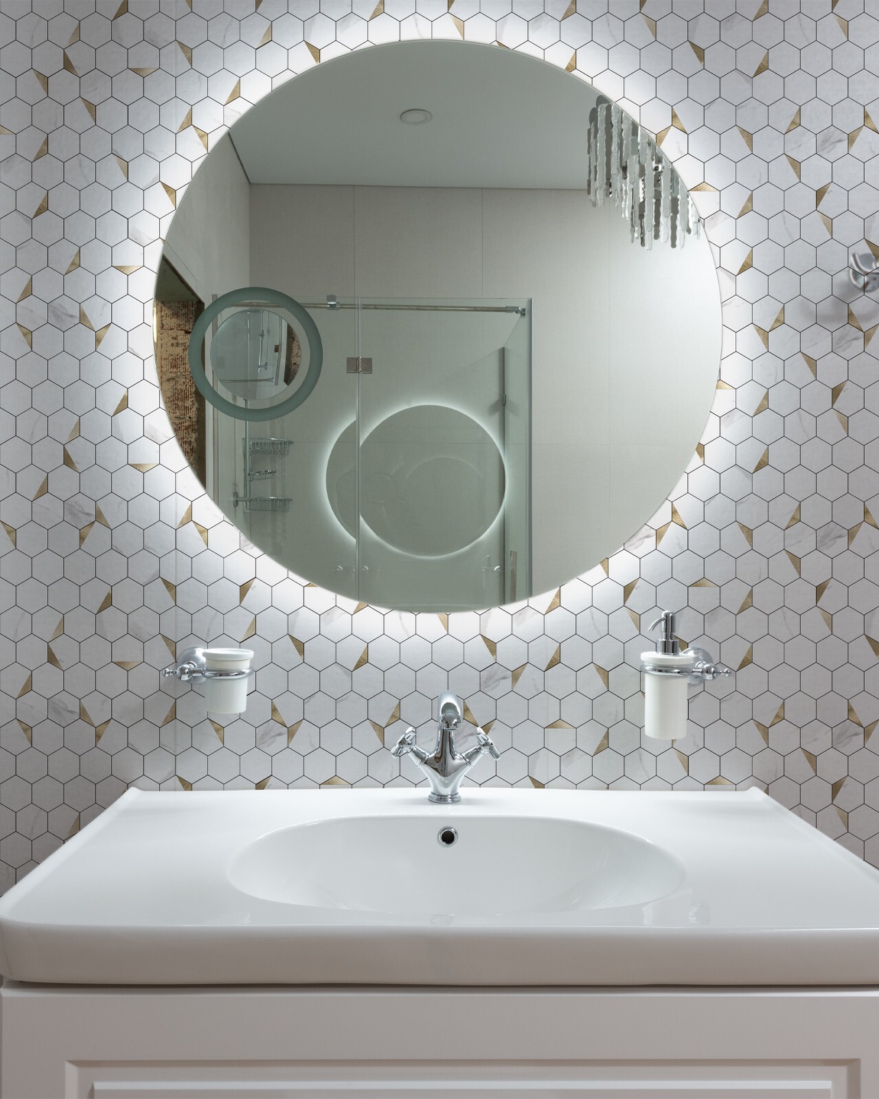 Art3d 10-Sheet Peel and Stick Backsplash, Self-Adhesive Tile Hexagon Mosaic Tile