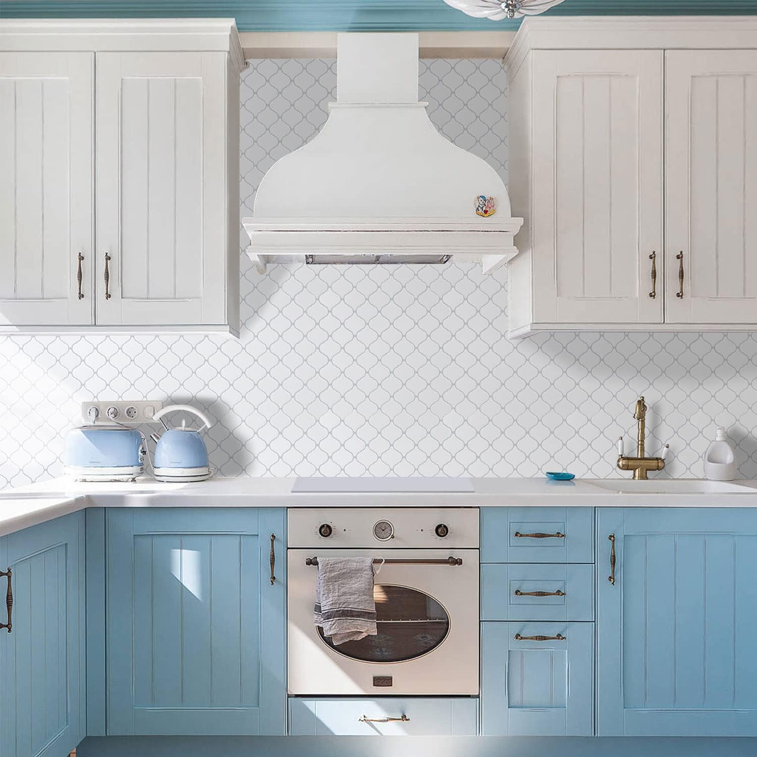 STICKGOO Arabesque Peel and Stick Backsplash, 12”X12” Vinyl Backsplash Tile for