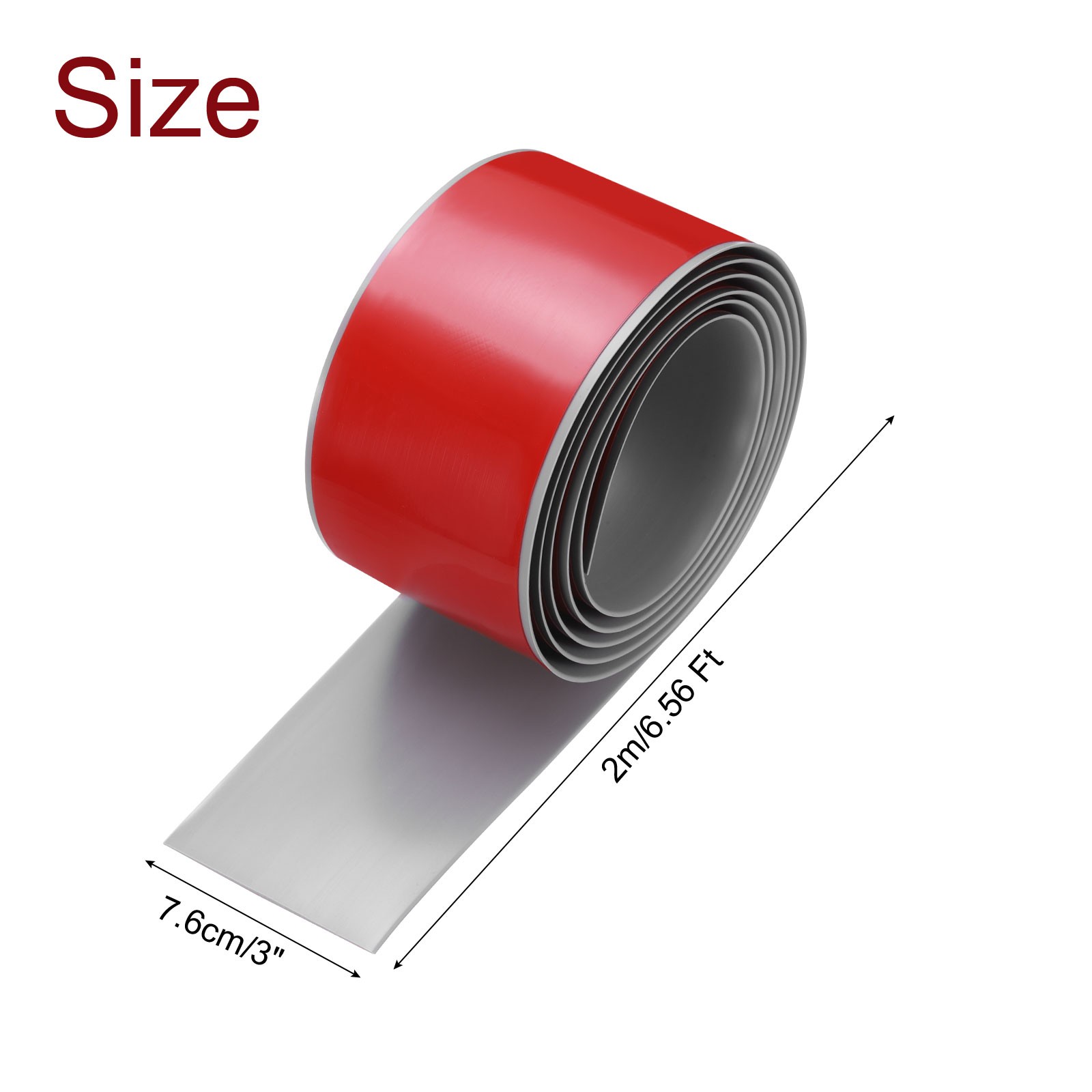 6.56Ft Floor Transition Strip Self Adhesive 3″ Flooring Cover Strip Grey