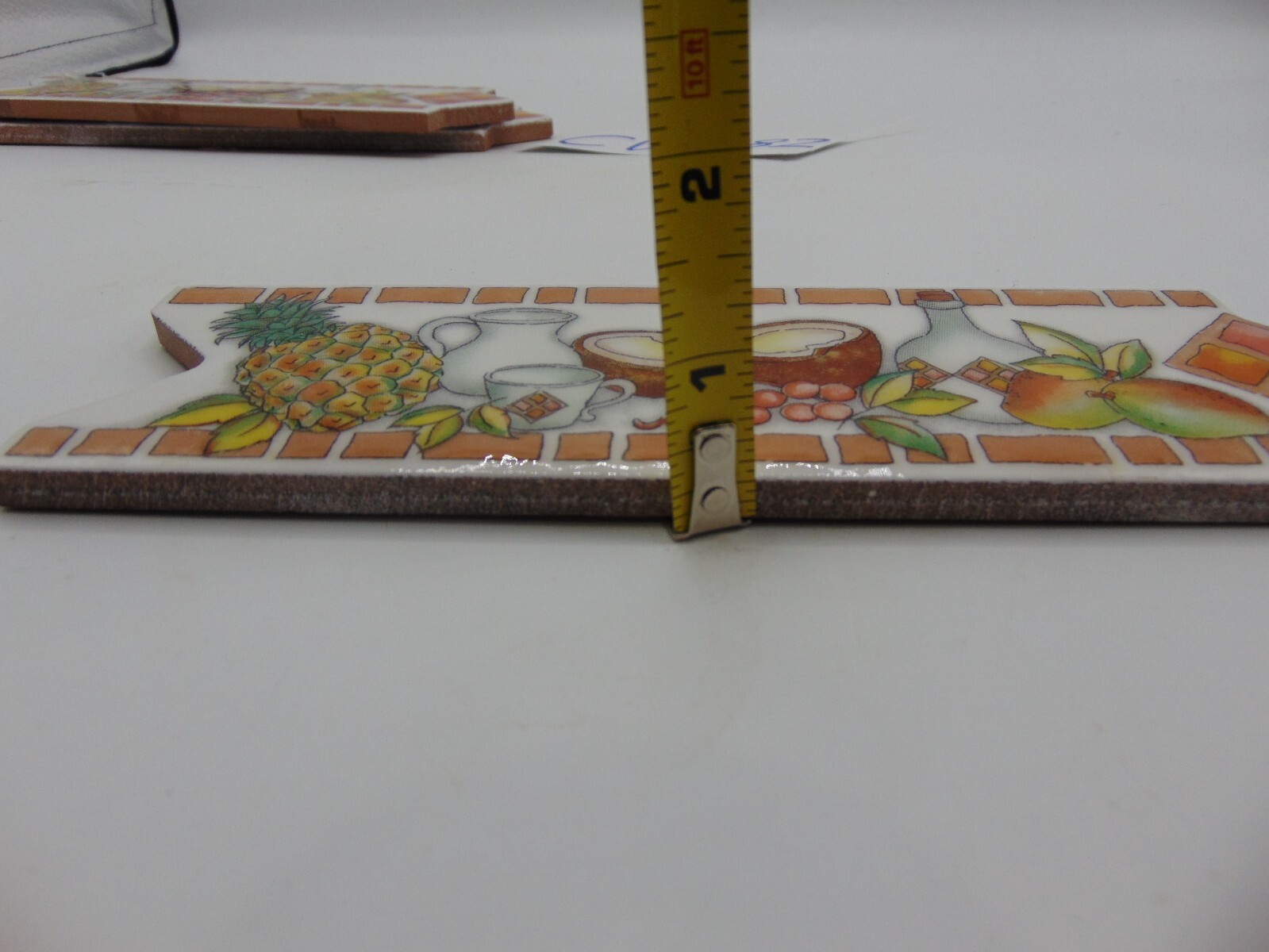 Set of 3 Replacement Wall Tiles Cocos Listel Made in Columbia Fruits Tropical