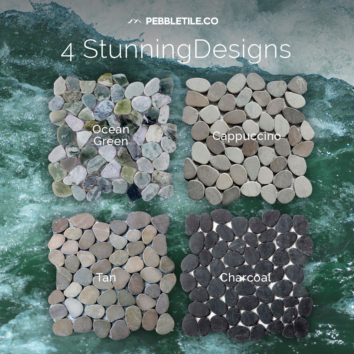 Ocean Green Sliced Pebble Mosaic Wall & Floor Tile ($14.57/SqFt)