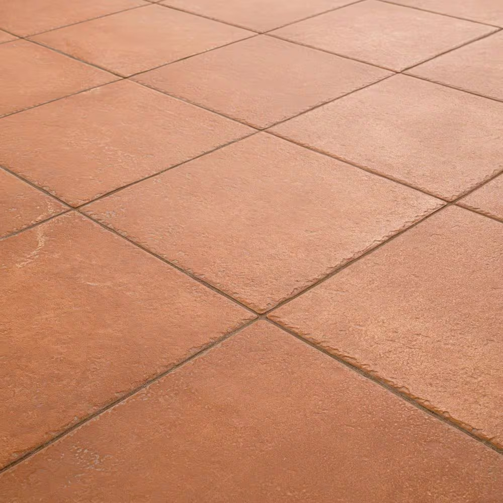 Tuscan Ember 10 In. X 10 In. Terracotta Look Matte Porcelain Brick Look Floor an