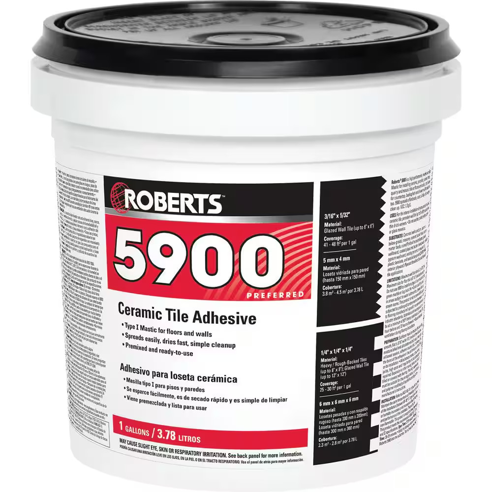 Roberts Ceramic Tile Adhesive Flooring Installation Glue Ready To Use 1 Gallon
