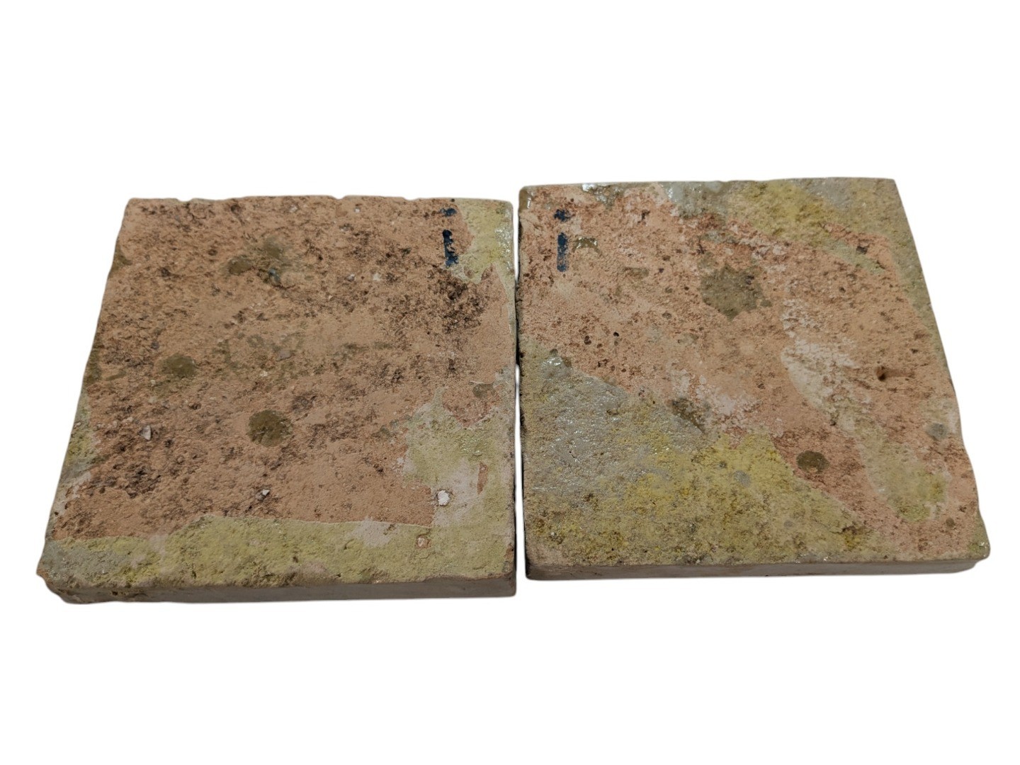 2x Moroccan Zellige Mosaic Tiles Pair Hamsa Design I 10cm/4 Inch