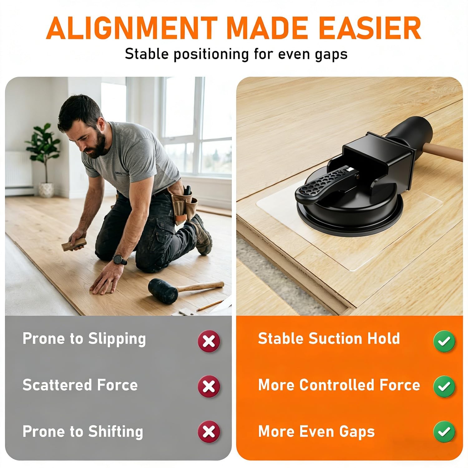 Starlume Floor Gap Fixer Tool Fix Floor Gaps In 2 Steps 5 Sticky Pads For