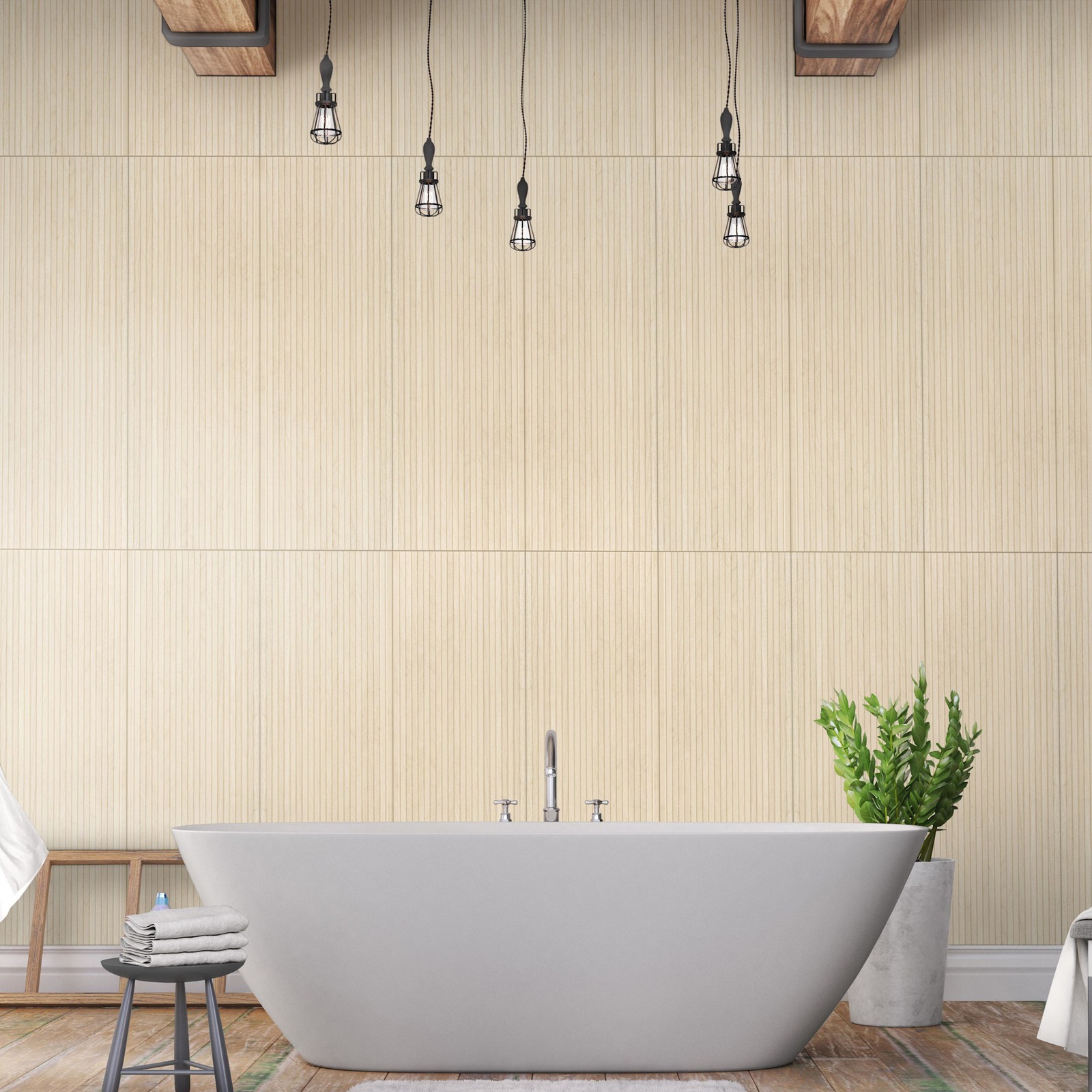 Ackland AKNPTSTR16X48M-CA Striara – 16″ x 47″ Porcelain Linear – Birch