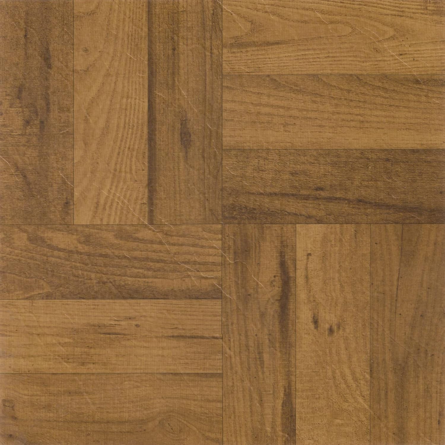 Luxury 3 Finger Medium Oak Parquet Vinyl Tiles – 20 Tiles for Easy Installation