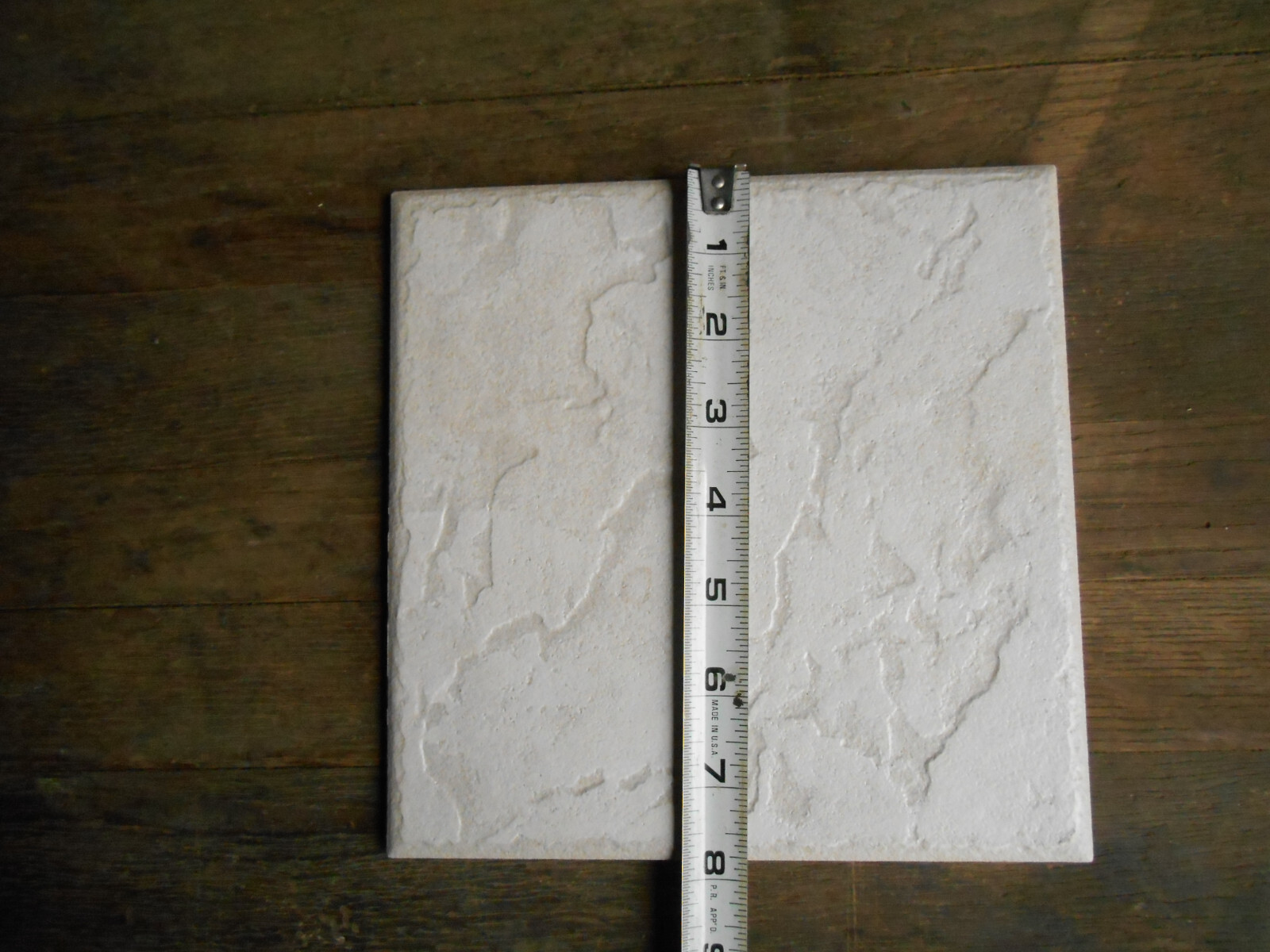 Beige/Cream Ceramic 8×8 Textured Wall/ Floor Tile Stone Look