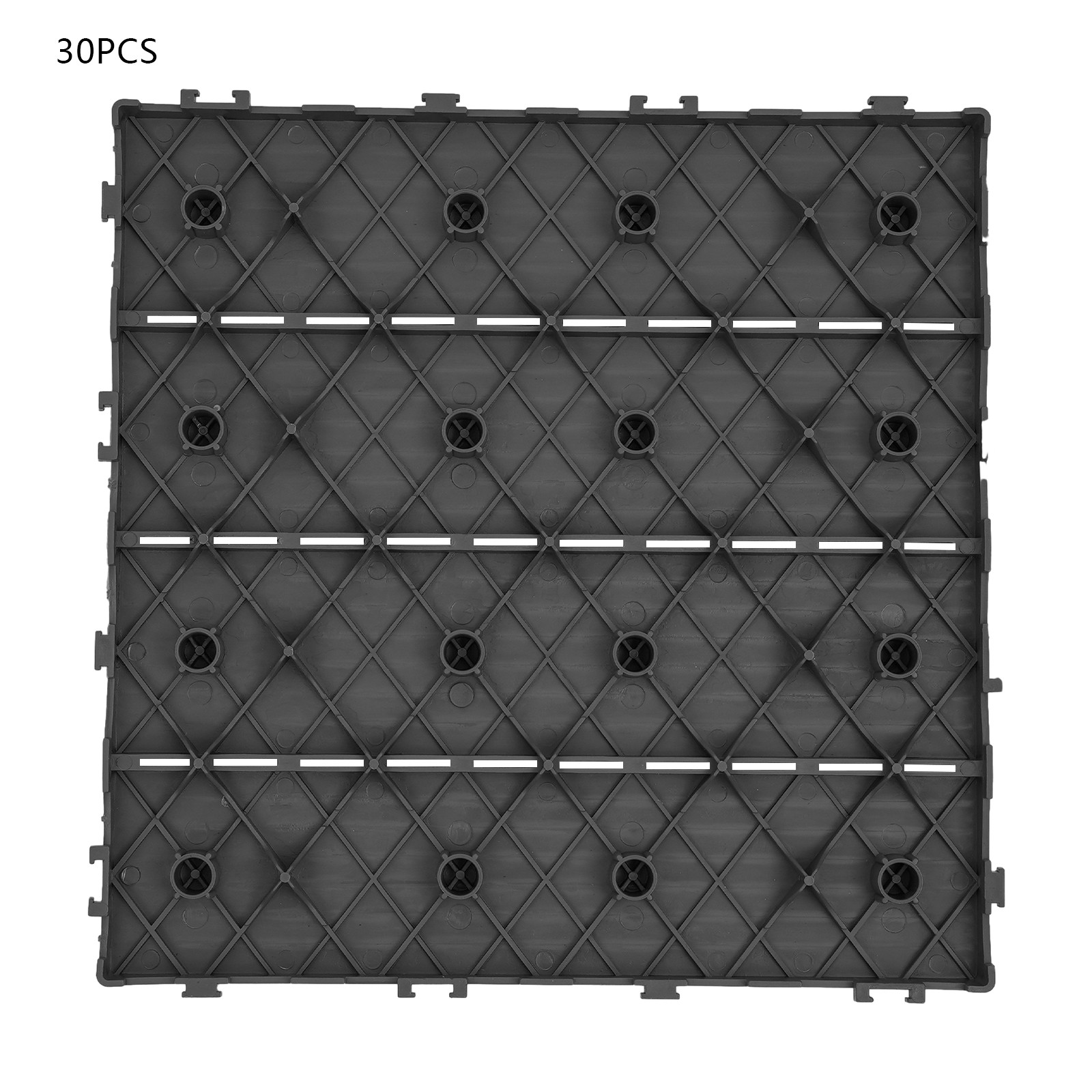 30pcs Deck Patio Tile Interlocking Plastic Flooring Pavers 11.81*11.81*0.79in