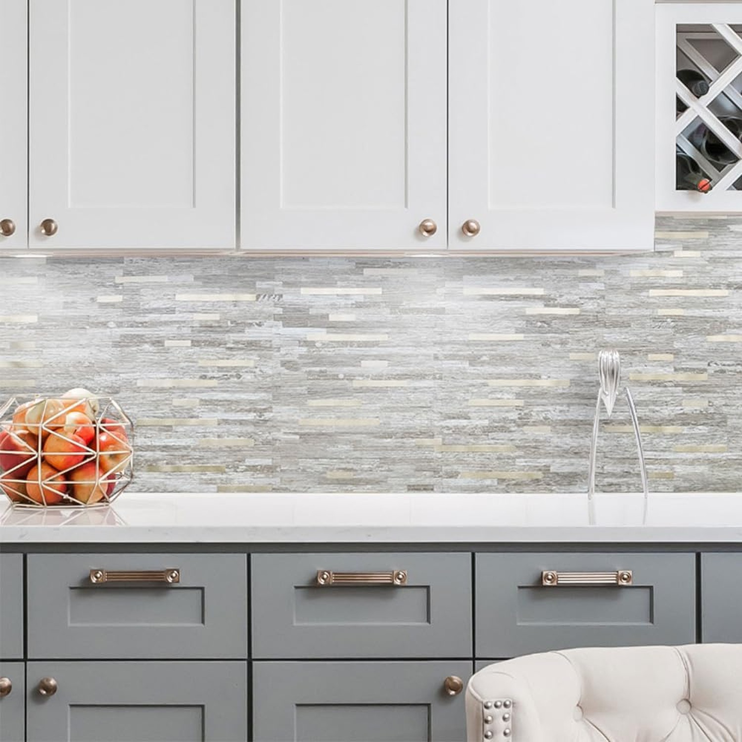 DICOFUN 10-Sheet Peel and Stick Backsplash Tile, Brown Birch Wood Look PVC Mi…
