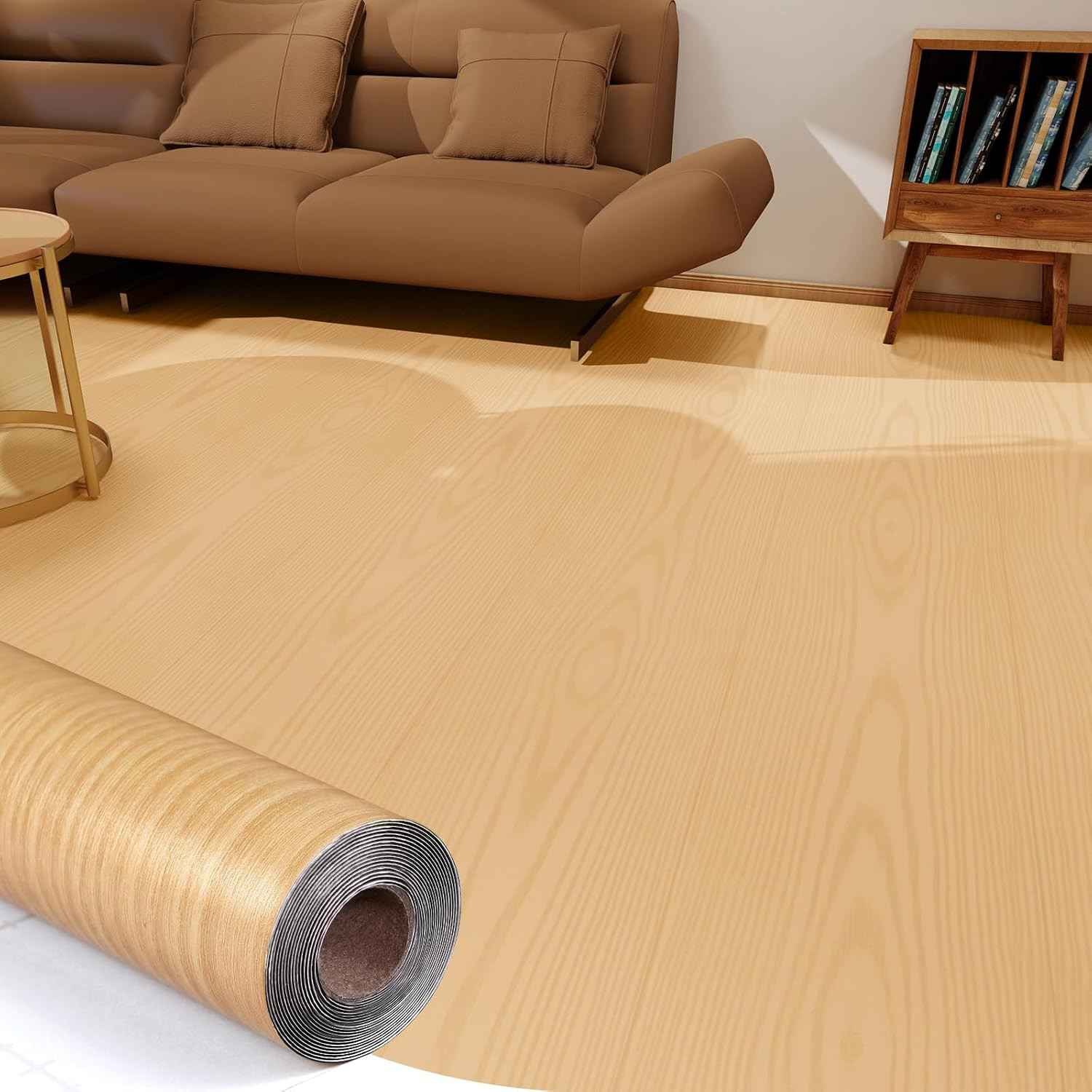 Wood Grain Peel and Stick Floor Tiles 11.8″ X 118″ Roll, Self Adhesive Vinyl Flo