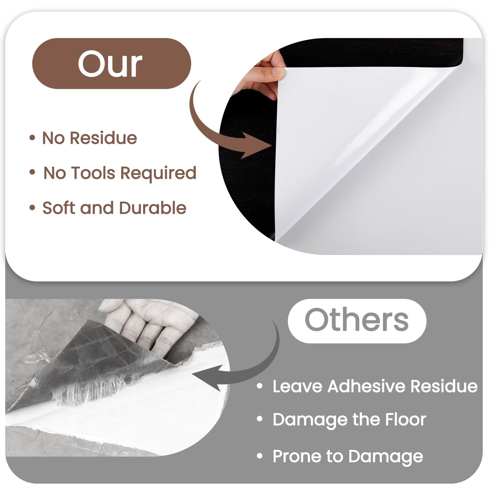 Peel and Stick Floor Tile-Wood Vinyl Flooring Roll | Waterproof for Kitchen a…