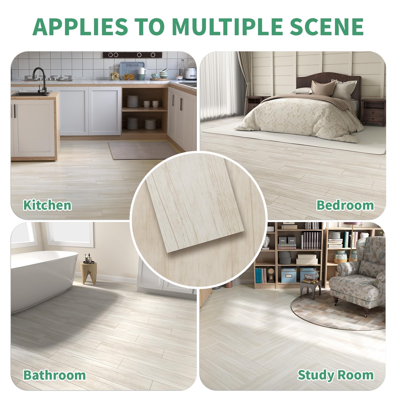 30 Sq.Ft. Peel and Stick Vinyl Floor Tiles 36″ x 6″ Wood Look Planks, 20 Pack…