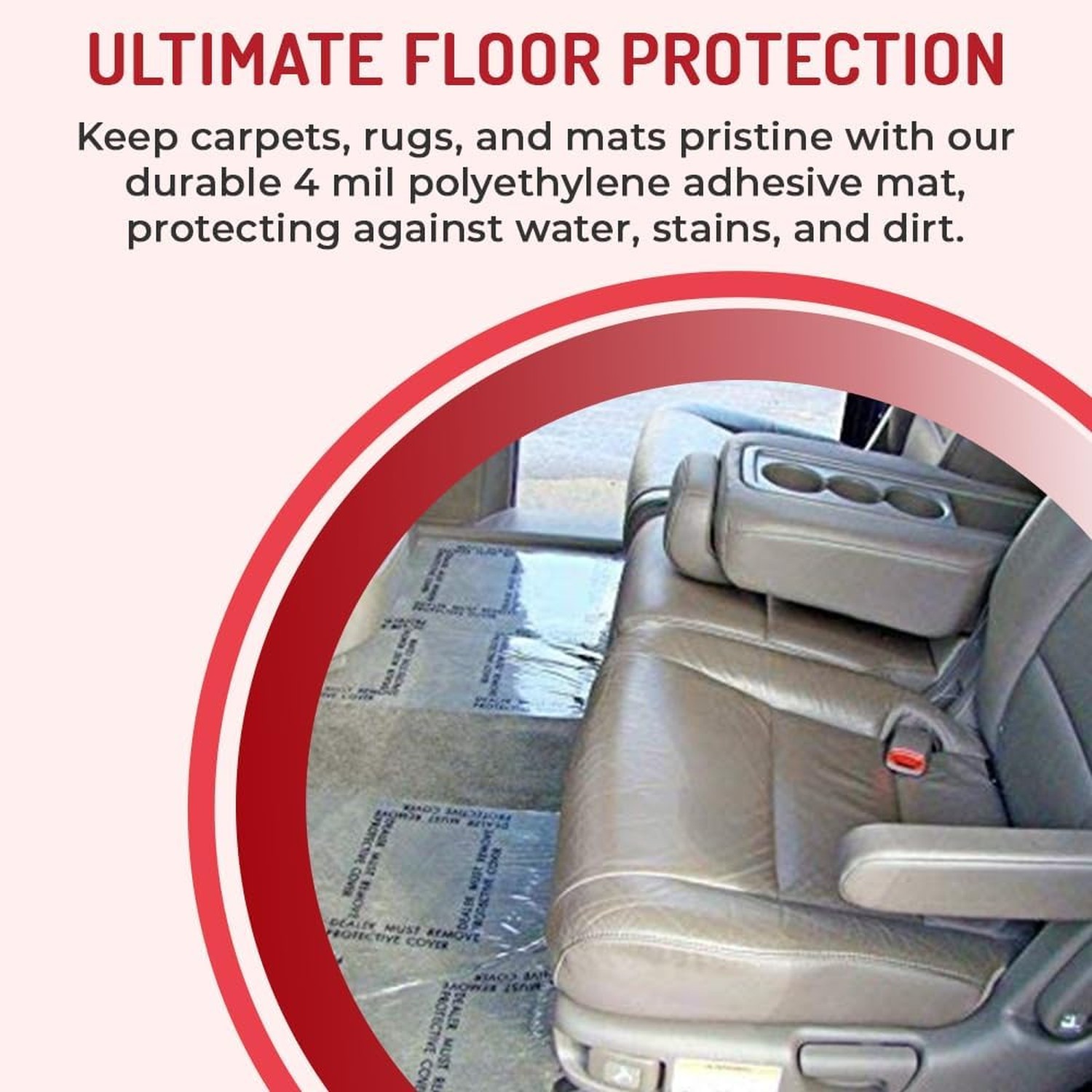 Hi-Tech Auto Adhesive Plastic Floor Mat, 4 mil | Perforated Every 24″ | 100 M…