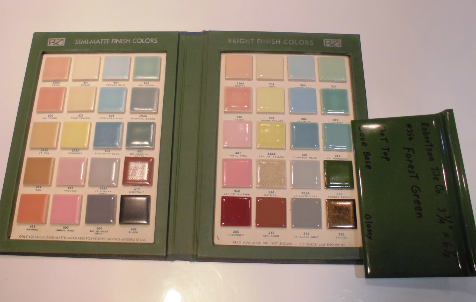 1 pc. Forest Green 4” X 6” Ceramic Cove Base Tile by Robertson Co. Stack-on-Top