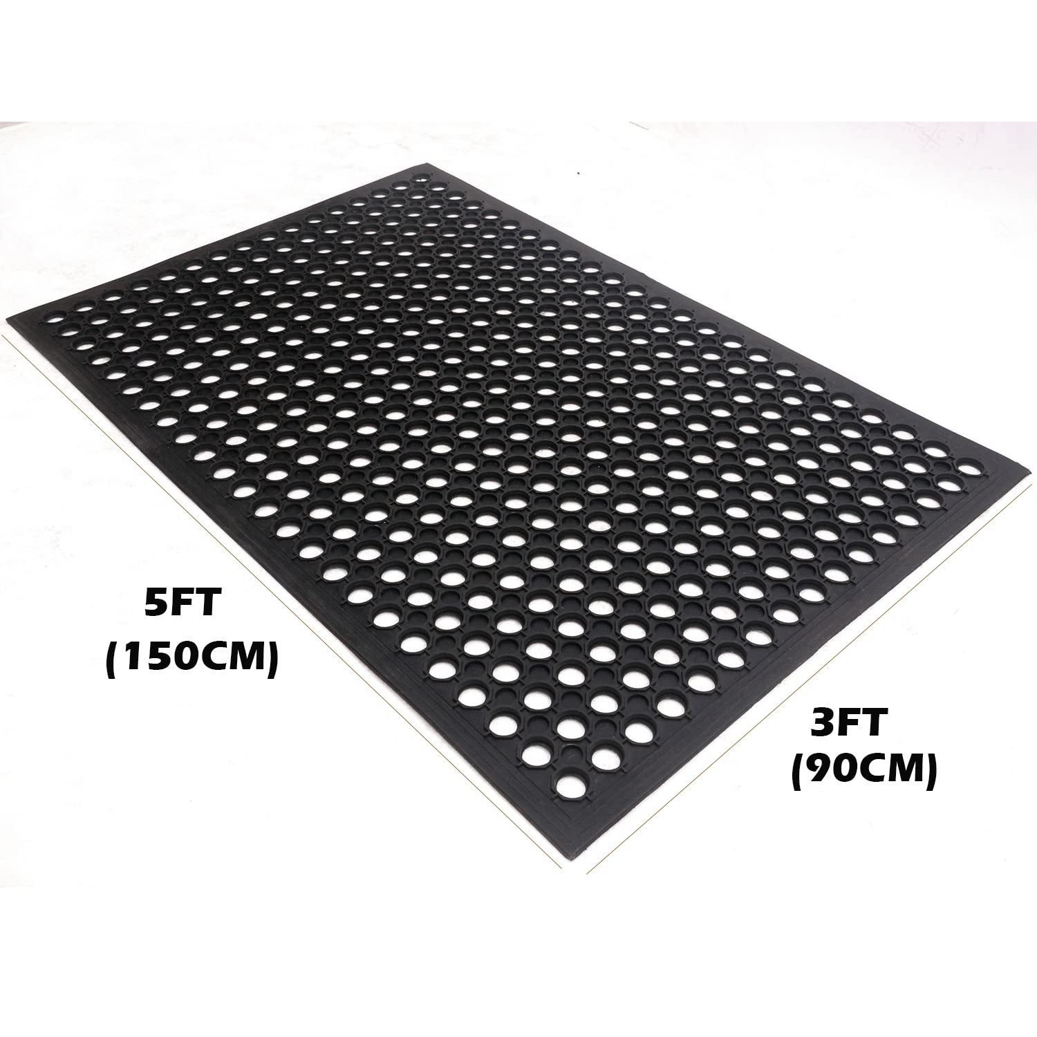 3x5FT Rubber Floor Mat Commercial Anti Fatigue Rubber Drainage Mat New Non Sl…